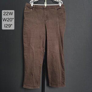 Vintage L.A. Blues Jeans Womens 22W Brown Denim Stretch High Rise Mom Jeans 90s